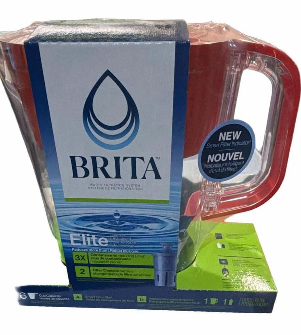 Brita Standard 6-Cup Water Filter Pitcher in Red